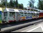 tpc - Panorama Personenwagen  Bs 52 abgestellt im Bahnhofsareal von Villars sur Ollon am 09.07.2023