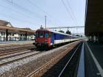 SBB - Ersatzzug an der Front der Steuerwagen BDt 50 85 82-33 970-3 bei der durchfahrt im Bahnhof von Rupperswil am 11.07.2015