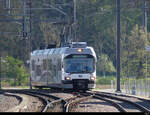 AVA ( AAR-WSB ) - Triebwagen ABe 4/8  39 unterwegs im Bahnhofsareal von Suhr am 18.04.2022
