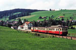 Mit der Appenzeller Bahn/AB auf der Fahrt von Gossau nach Wasserauen im Jahre 1989.