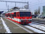 AB / RHB - Zahnradtriebwagen BDeh 3/6  25 bei der ausfahrt im Bahnhof Rorschach am 21.01.2024