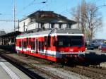 AB / RHB - Ausfahrender Regio nach Heiden mit dem Triebwagen BDeh 3/6  25 im Bahnhof Rorschach am 14.11.2010