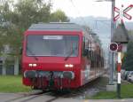 Gelenktriebwagen BDeh 3/6 Nr.25 bei der Einfahrt in Heiden.