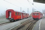 Bt 31 und ABDeh 2/4 Nr. 23 abgestellt in Heiden, 12.10.2015.