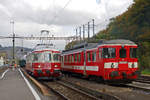 Verein Depot und Schienenfahrzeuge Koblenz (DSF)
TRIEBWAGEN TREFFEN KOBLENZ 20. Oktober 2007.
Bereits historisch ist die Begegnung zwischen dem DSF BDe 4/4 2, ehemals WM und dem CJ BDe 4/4 102 in Koblenz.
Foto: Walter Ruetsch