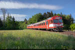 CJ RBDe 566 I 221 mit ABt 921 als Regio zwischen Porrentruy und Bonfol. Aufgenommen am 09.05.2020