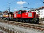 CJ - Rangierlok Ee 3/3 91 85 193 6 152-8 und Ee 3/3 14 in Bahnhof von Tavannes am 21.07.2013 ...
