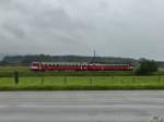 CJ - Triebwagen RBDe 4/4 566 222-6 mit dem Steuerwagen Bt 50 85 80-35 922-4 unterwegs bei Alle am 31.08.2014