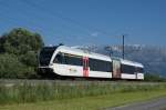 RABe 526 708-3 n�hert sich am 08.06.2013 Sevelen.