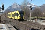 Regiopendel der S12 Sargans-Chur-Sargans,bei der Einfahrt in Maienfeld.20.02.15