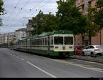 LEB - Nachschuss der Triebwagen Be 4/8 32 + Be 4/8 35 unterwegs in Lausanne als Probe/ Dienstzug am 06.09.2020