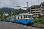 Der MOB ABDe 8/8 4002 VAUD ist als Regionalzug 2330 von Montreux kommend in Fontanivent angekommen (12:56), wird hier wenden und als Regionalzug 2331 (ab 12.59) nach Montreux zurück fahren.