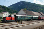 OeBB: Nicht erkennbare frisch renovierte Rangierlokomotive in Balsthal am 13.