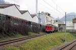 Oensingen-Balsthal-Bahn.
Güterverker bei der OeBB in Balsthal mit der Re 4/4 I 10009 und dem Tem 043.
Impressionen vom 8. Januar 2020.
Foto: Walter Ruetsch