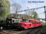 RBe 2/4 202 und BDe 4/4 641 in Balsthal am 18.04.09