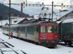 OeBB - Triebwagen RBe 4/4 205 als Reserv im Bahnhof von Balsthal am 30.01.2010