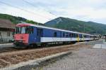 Ebenfalls im Einsatz bei der OeBB ist ein 3-teiliger ex. SBB RBe Pendel. Im Bild ist der BDt 905 an diesem Pendel in Balsthal, 11.09.2013.