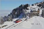 Der RB (ex VRB) BDeh 2/4 N° 2 (SLM/BBC 1937) erreicht in Kürze die Station Rigi Staffel.
24. Feb. 2018