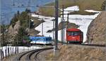 Die Parallelfahrt zwischen ARB (blau) und VRB (rot) zwischen Staffel und Kulm gelang nur annähernd. (20.04.2018)