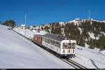 ARB BCFhe 2/3 6 von 1911 mit B 32 und Kkm 61 am 16. Februar 2019 unterhalb Rigi Staffel.