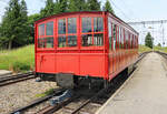 Rigi Bahn Vitznau: der Salonwagen 11 von 1873 (1988 zum Salonwagen hergerichtet), abgestellt in Rigi Staffel.
