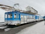 RB -  Triebwagen BDhe 2/4 13 und Steuerwagen Bt 23 im Bahnhof Rigi Kulm am 27.01.2008