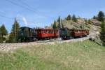 Am frhen Nachmittag des 21.5.09 fanden zwischen Rigi Staffel und Rigi Kulm Parrallelfahrten statt. Den Anfang machten die beiden Dampfloks H 2/3 16 und H 2/3 17.