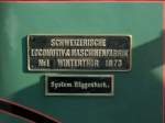 Rigibahnen.Beschriftung der Stehkesseldampflok Nr.7 (SLM 1873)  Goldau 23.05.09