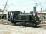 Gastlokomotive  Schwyz  Ed 3/3 Nr.4(E.Kessler,Esslingen 1887)ex.SOB,beim Dampflokfest der Rigibahnen in Arth-Goldau.Diese Lok stand whrend Jahren als Denkmalslok beim SBB Bahnhof Wdenswil.Heute ist sie beim DVZO beheimatet.23.05.09