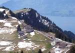 Bahnhof Rigi Stafel 1604m, links nach Arth-Goldau, oben nach Vitznau und rechts nach Rigi Kulm 1800m.