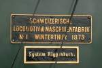 Vitznau-Rigi Bahn (VRB) Fabrikschild von Lok No.7