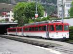 Der BDhe 4/4 21 stand am 6.8.05 mit dem Regio 1140 von Rigi Kulm in der Endstation Vitznau.