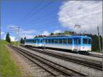 Von Rigi Staffel nach Rigi Kulm fhrt rechts die ARB und links die VRB und das Gleis in der Mitte dient als Verbindungsgleis zwischen den beiden zur RB fusionierten Gesellschaften. (30.07.2010)