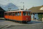 RB - Zahnradtriebwagen Bhe 2/4 1 auf der Drehscheibe in Vitznau im Mai 1985 ..