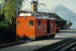 RB - Zahnradlok He 2/2 18 im Bahnhof von Vitznau im Mai 1985 ..