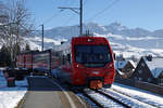 AB Appenzeller Bahn:
S 22 nach St. Gallen bei Hirschberg am 6. Dezember 2017.
Foto: Walter Ruetsch