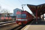 Appenzeller Bahnen, BDe 4/4 41 wartet in Gossau auf die Ausfahrerlaubnis nach Gossau SG.