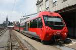 Appenzeller Bahnen, sehr Futuristisches Design fr den Steuerwagen ABt 123 der Appenezeller Bahnen aufgenommen am 05.06.2009 in St. Gallen.