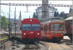 ABt 116 und Be 4/8 23 begenen sich im Nebenbahnhof St.Gallen.