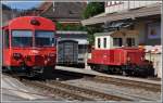 Te 2/2 49 und ABt 111 in Appenzell.