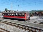 AB - Personenwagen 2 Kl. B 291 im Bahnhofsareal von Appenzell am 26.03.2012 .. Standort des Fotografen im vorbeifahrendem Zug ..