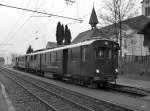 AB - Extrafahrt fr das Bahnforum.ch mit dem Dieseltreibwagen BCFm 2/4 56 und den beiden Sntiswagen C 13 und C 14 in Gonten am 15.04.2012