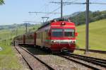 Einfahrt eines Zuges aus Appenzell/AI in den Endbahnhof Wasserauen/AI 16.07.13