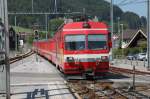 Zug aus Gossau kommend bei der Einfahrt in den Bhf.Appenzell/AI 16.07.13
