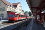 Abfahrbereiter Zug nach Altsttten-Stadt/SG im Bahnhof Gais/AR 16.07.13