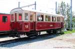 Verein historische Appenzeller Bahnen(AG2) Anhngewagen C 13 der Altsttten-Gais Bahn(1911)er gehrt zum Triebwagen der AGB CFe3/3 Nr.2. Gais 16.07.13