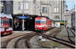 Ein Regionalzug aus Appenzell ist im Nebenbahnhof der Appenzellerbahnen in St.Gallen eingetroffen.