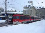 BDeh 4/4 15 im verschneiten St. Gallen, 01.01.2015.