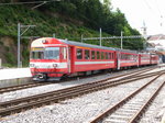 AB - Steuerwagen ABt 143 in Herisau am Schluss des Regio nach Wasserauen am 24.07.2016