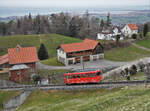 BDeh 1/2 1 (AB).
Mit dem  LISELI , ehemals Rheineck-Walzenhausen-Bahn/RhW von Rheineck nach Walzenhausen.
Impressionen vom sehr kalten und trüben 27. Februar 2023.
Foto: Walter Ruetsch